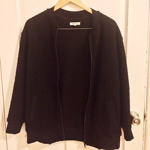 Madewell textured bomber sweater